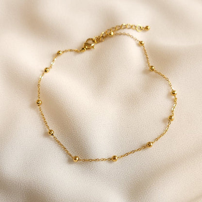 Double layer anklet with heart - love gift for her