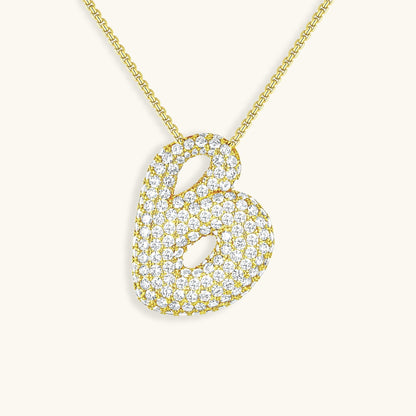 Diamond Necklace with Initials - Bubble Design