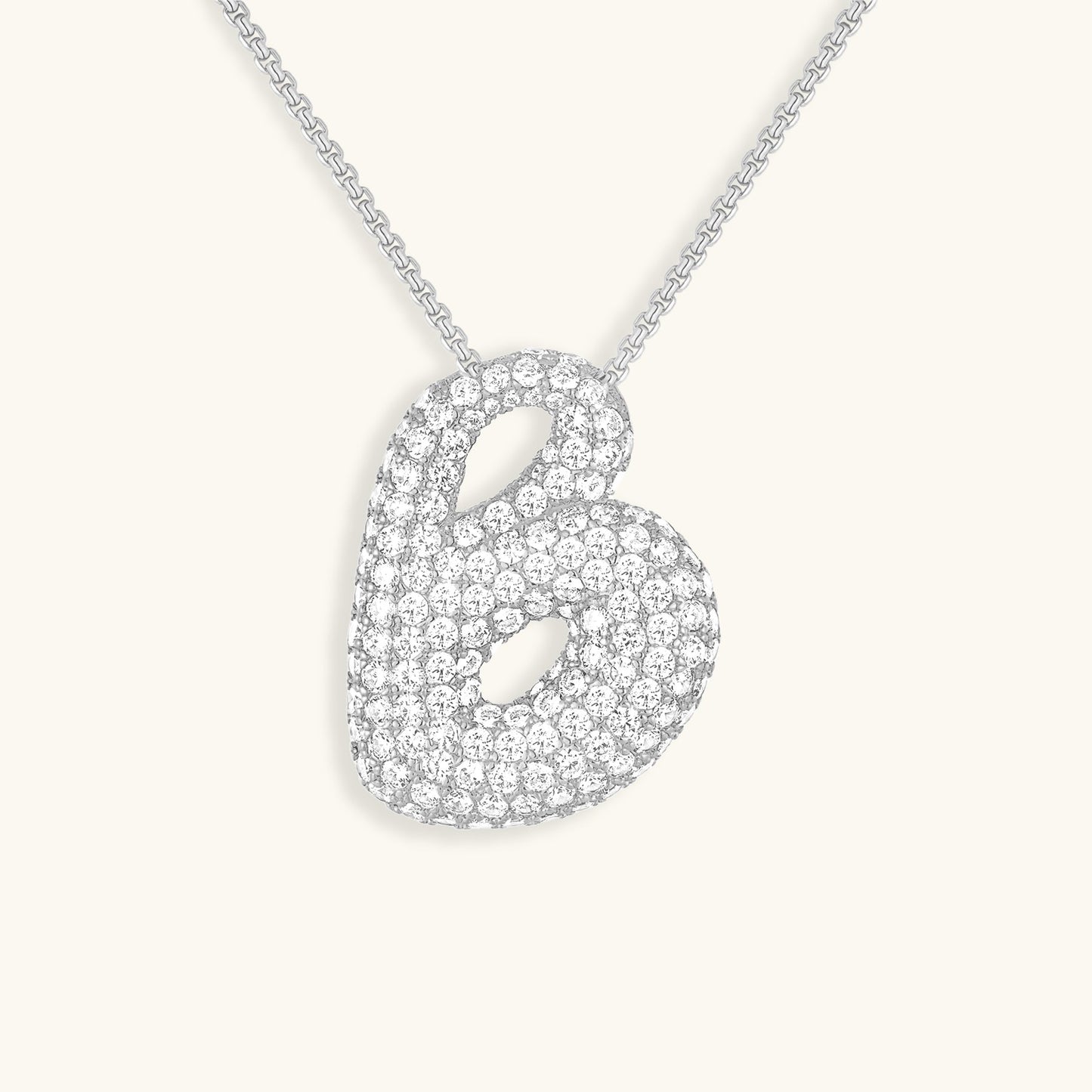 Diamond Necklace with Initials - Bubble Design