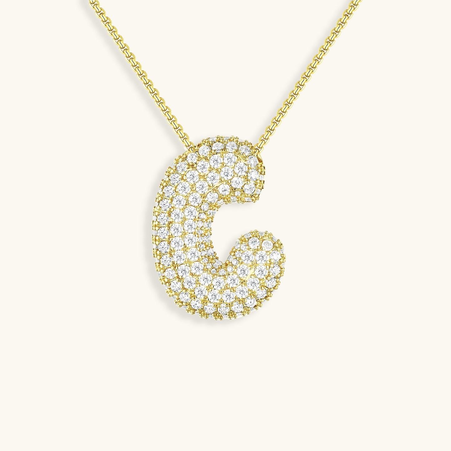 Diamond Necklace with Initials - Bubble Design