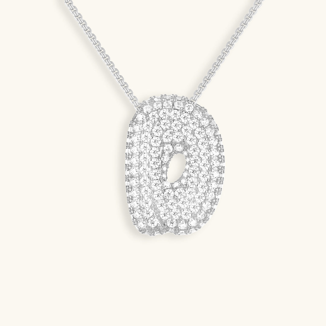 Diamond Necklace with Initials - Bubble Design