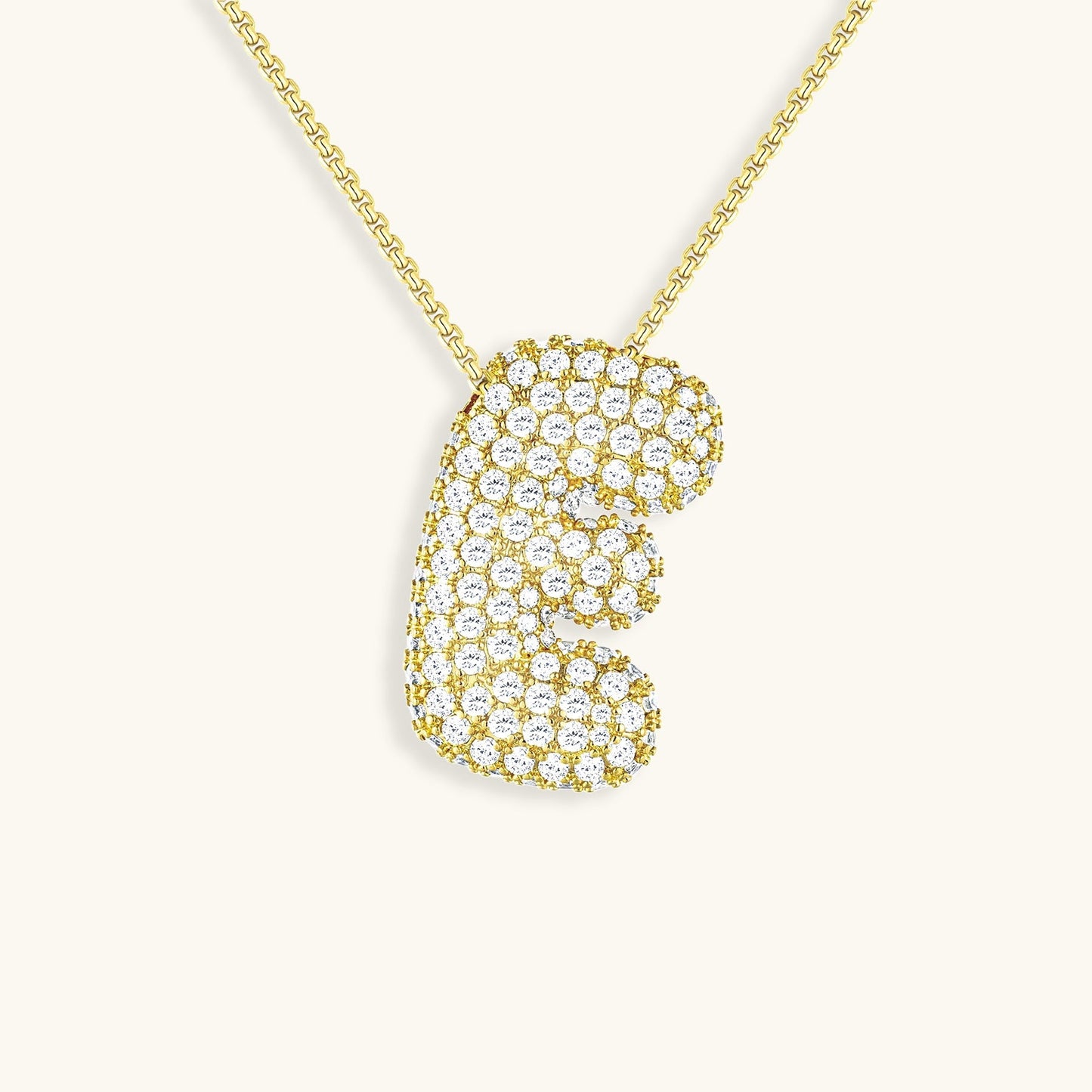 Diamond Necklace with Initials - Bubble Design