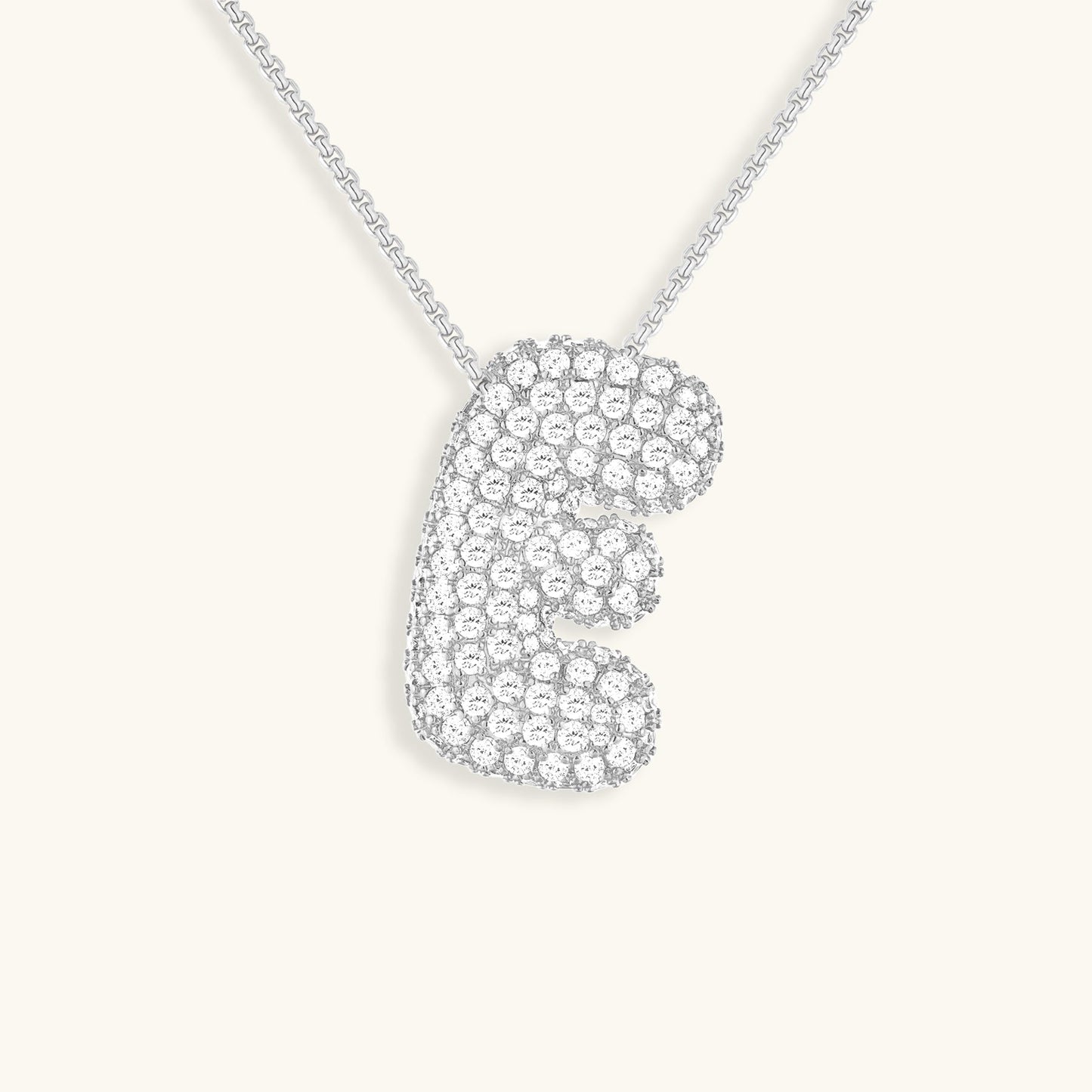 Diamond Necklace with Initials - Bubble Design