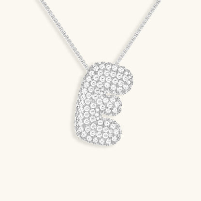 Diamond Necklace with Initials - Bubble Design