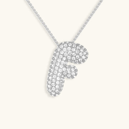 Diamond Necklace with Initials - Bubble Design