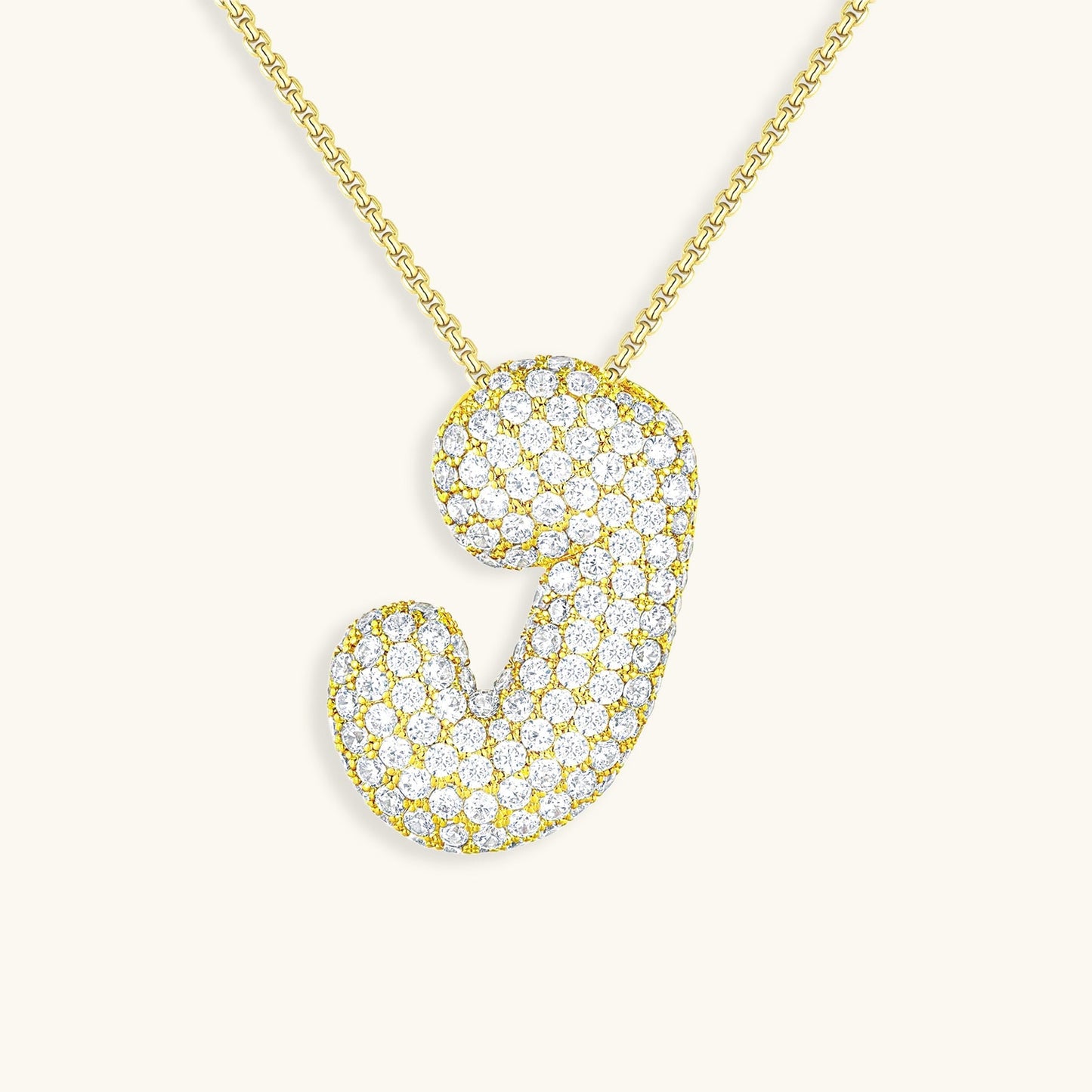 Diamond Necklace with Initials - Bubble Design