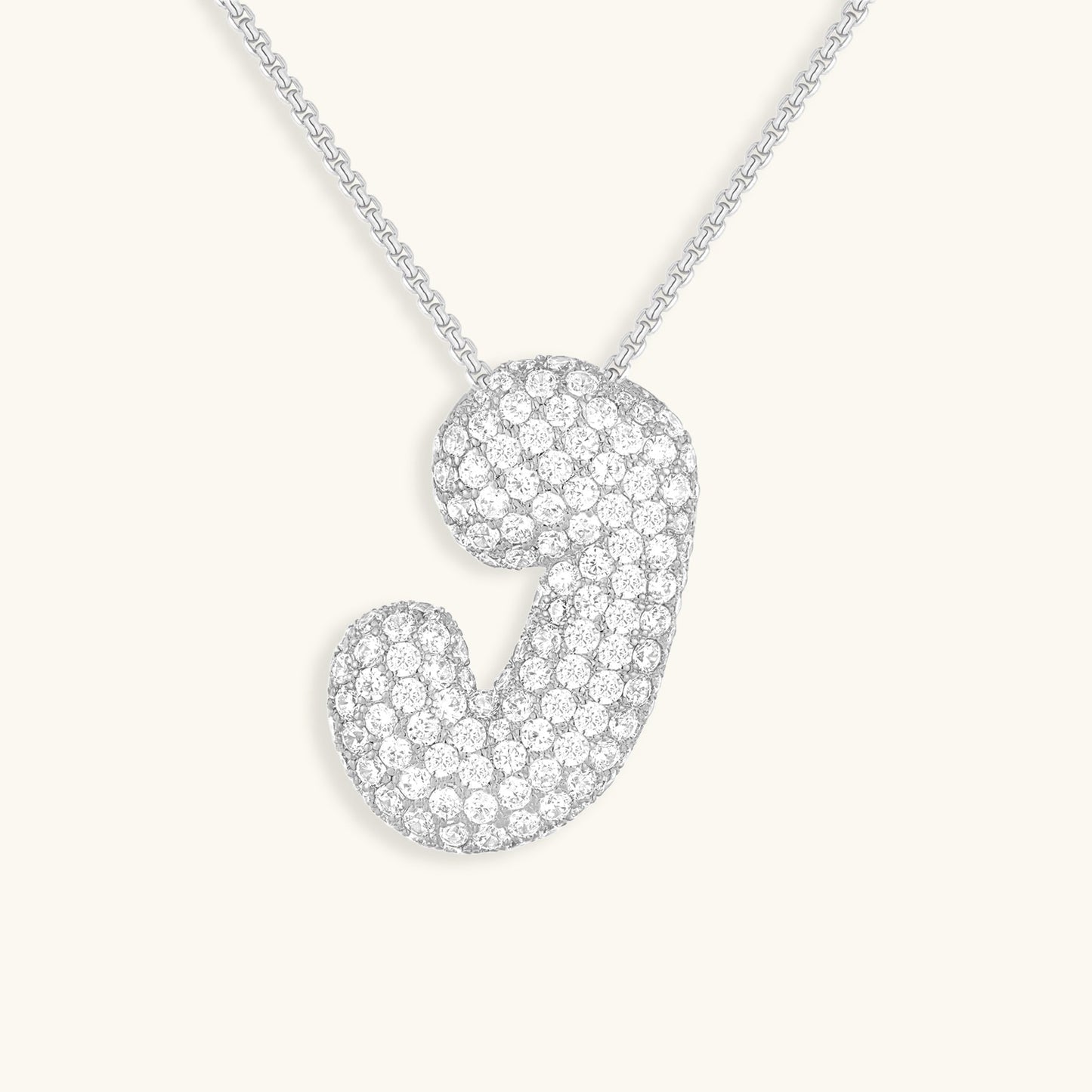 Diamond Necklace with Initials - Bubble Design