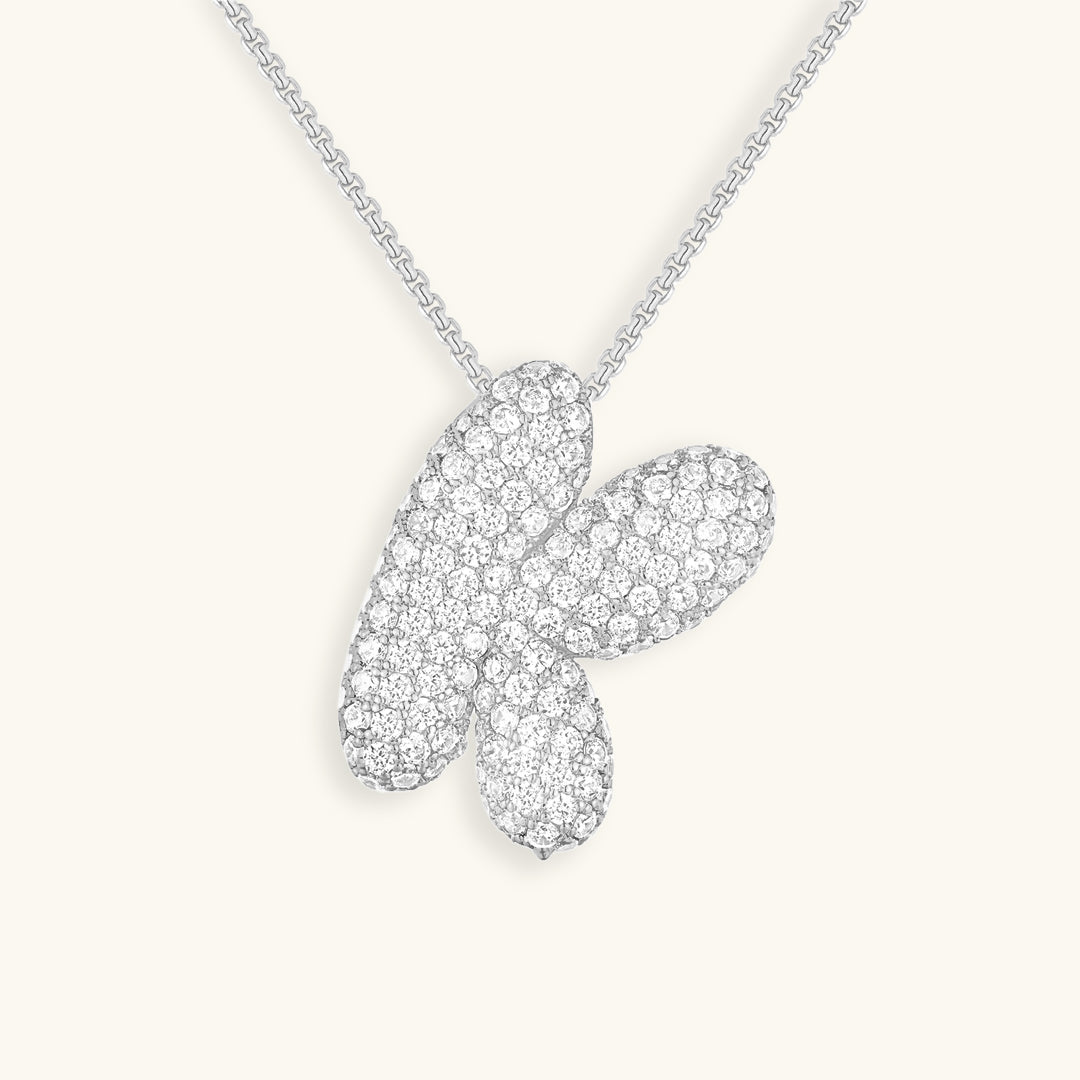 Diamond Necklace with Initials - Bubble Design