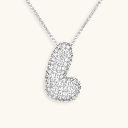 Diamond Necklace with Initials - Bubble Design