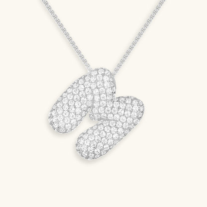 Diamond Necklace with Initials - Bubble Design