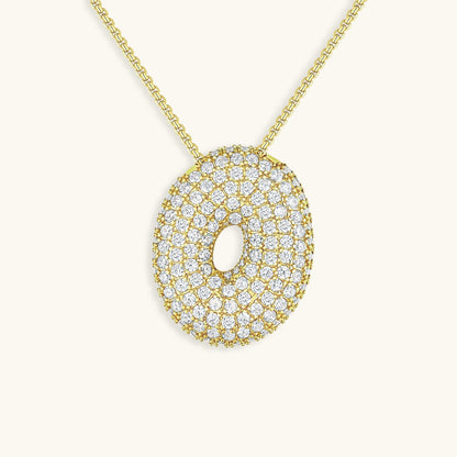 Diamond Necklace with Initials - Bubble Design