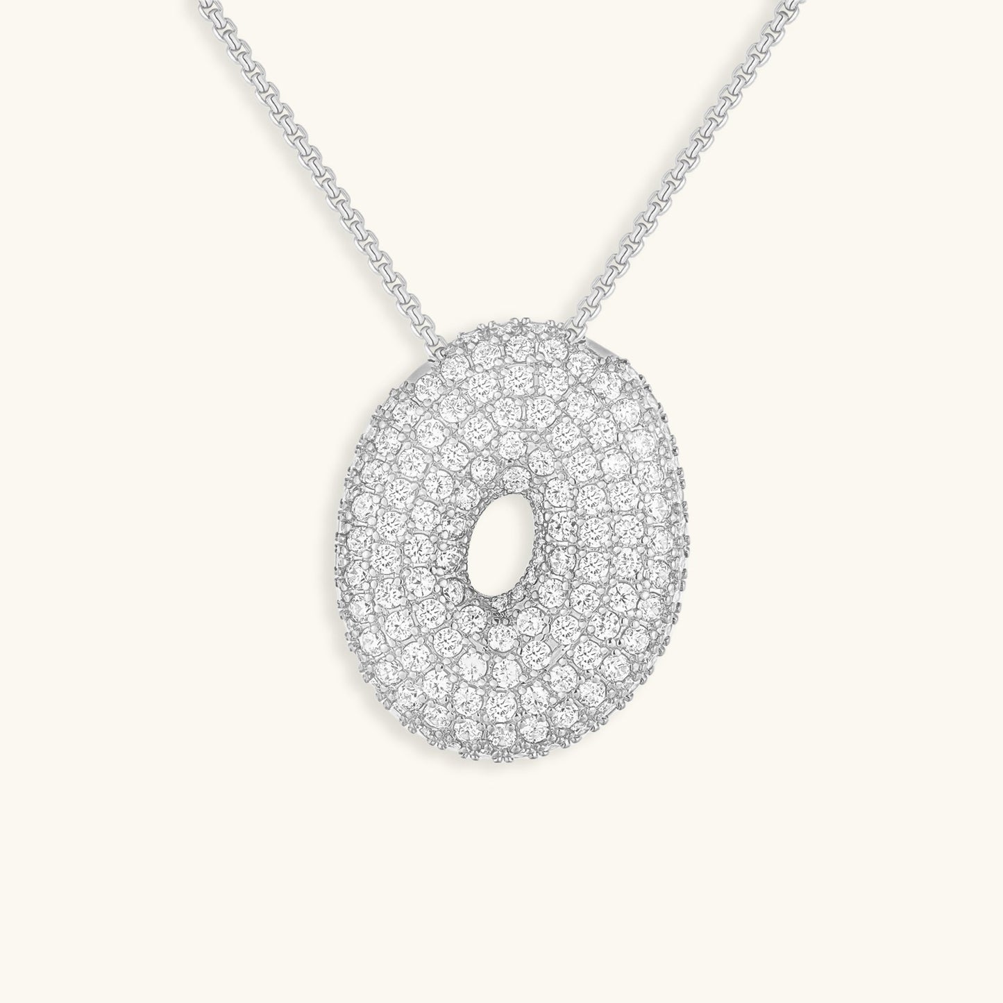 Diamond Necklace with Initials - Bubble Design