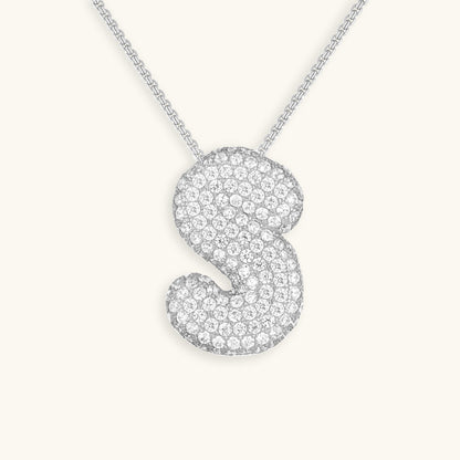 Diamond Necklace with Initials - Bubble Design