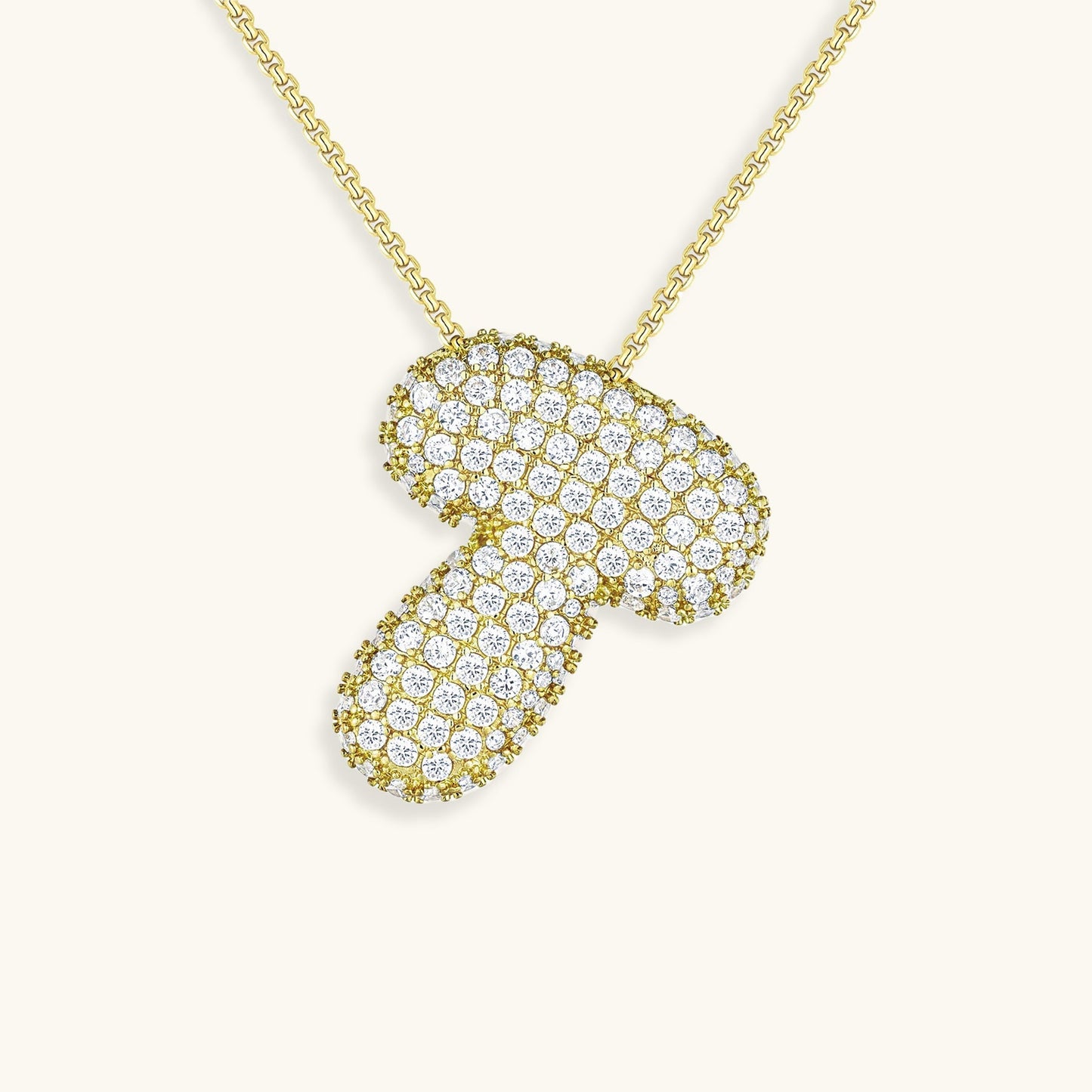 Diamond Necklace with Initials - Bubble Design