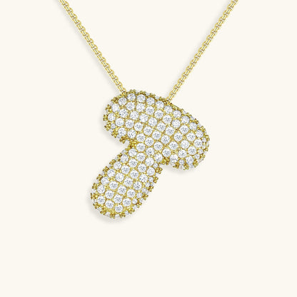 Diamond Necklace with Initials - Bubble Design