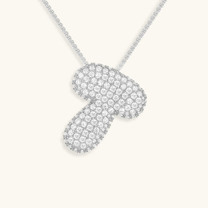 Diamond Necklace with Initials - Bubble Design