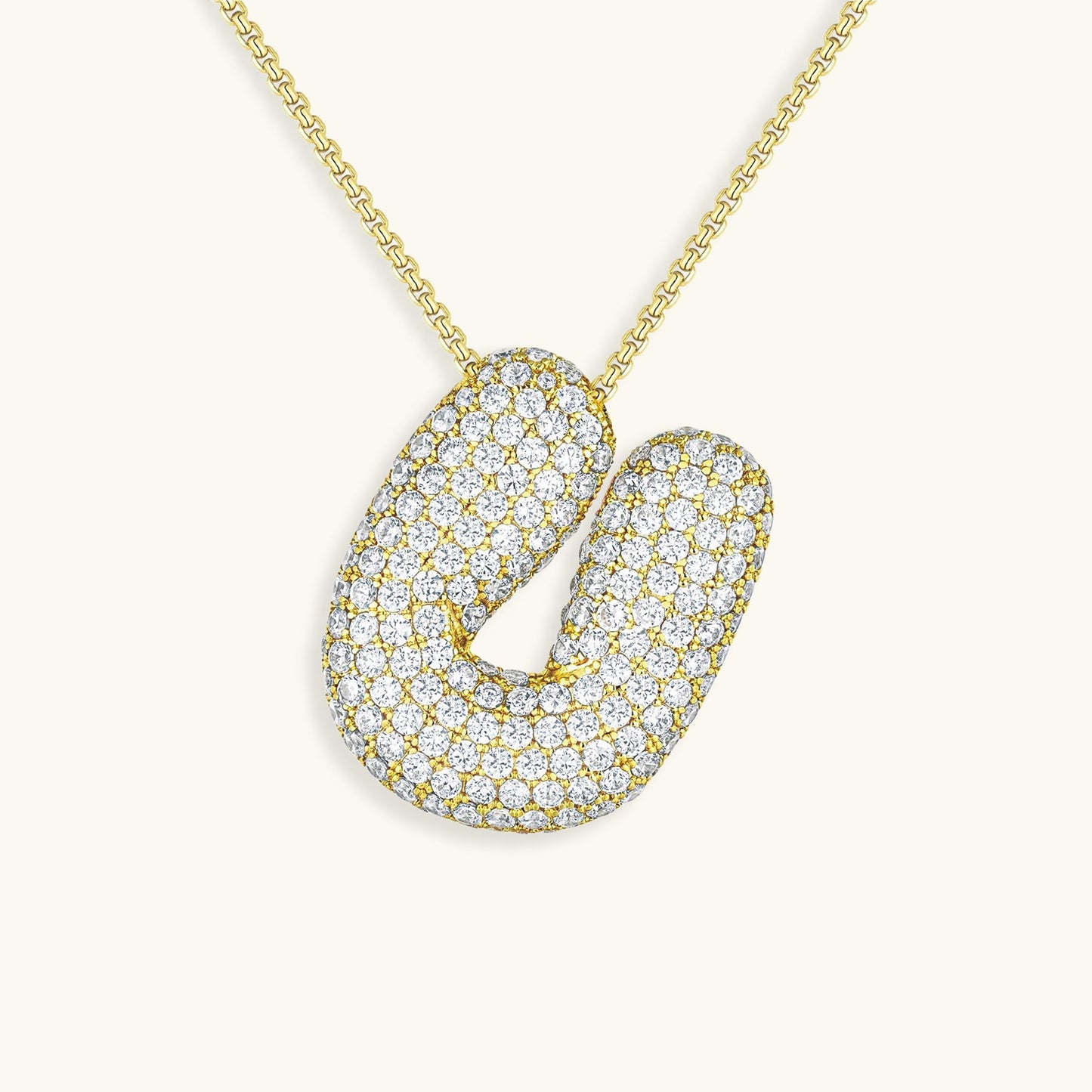 Diamond Necklace with Initials - Bubble Design