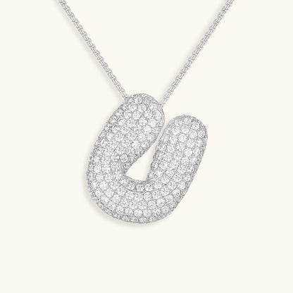 Diamond Necklace with Initials - Bubble Design