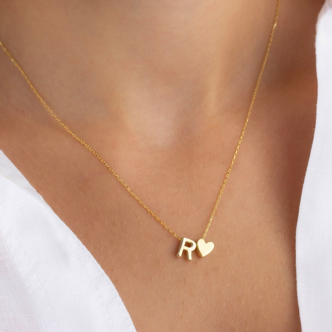 Personalized Heart Necklace with Initials