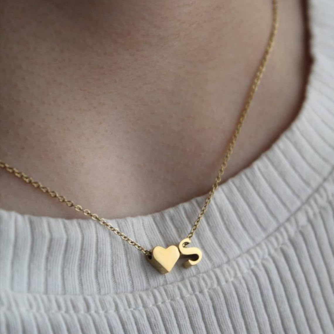 Personalized Heart Necklace with Initials