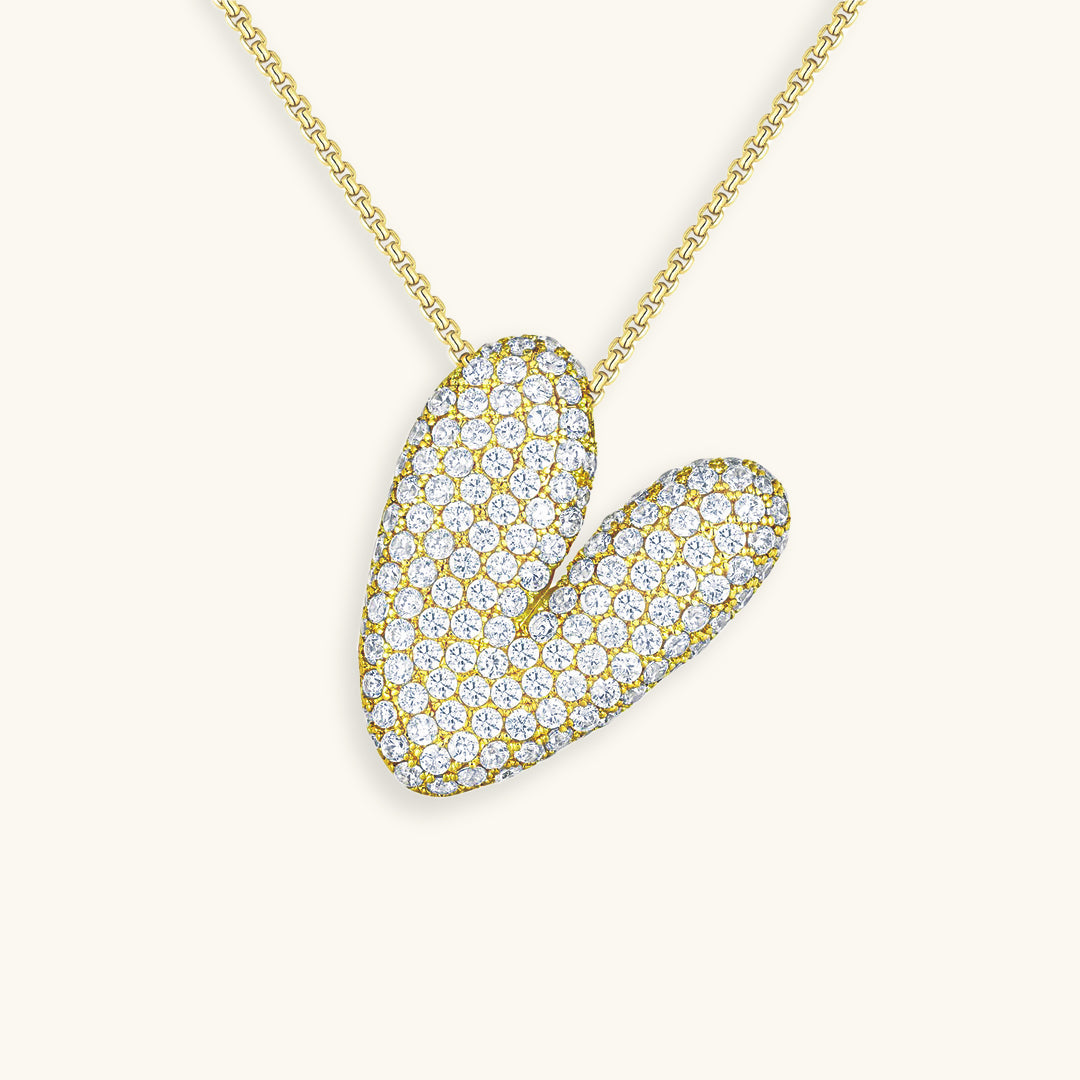 Diamond Necklace with Initials - Bubble Design