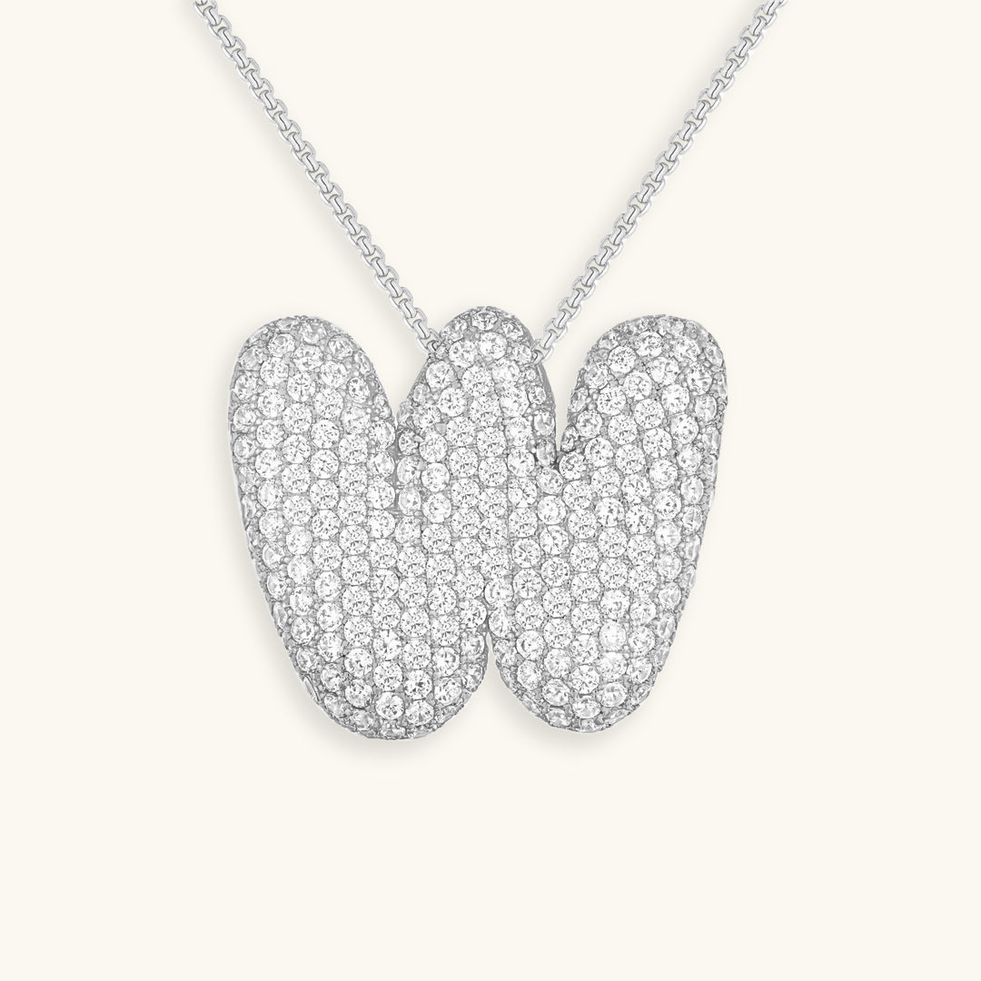 Diamond Necklace with Initials - Bubble Design