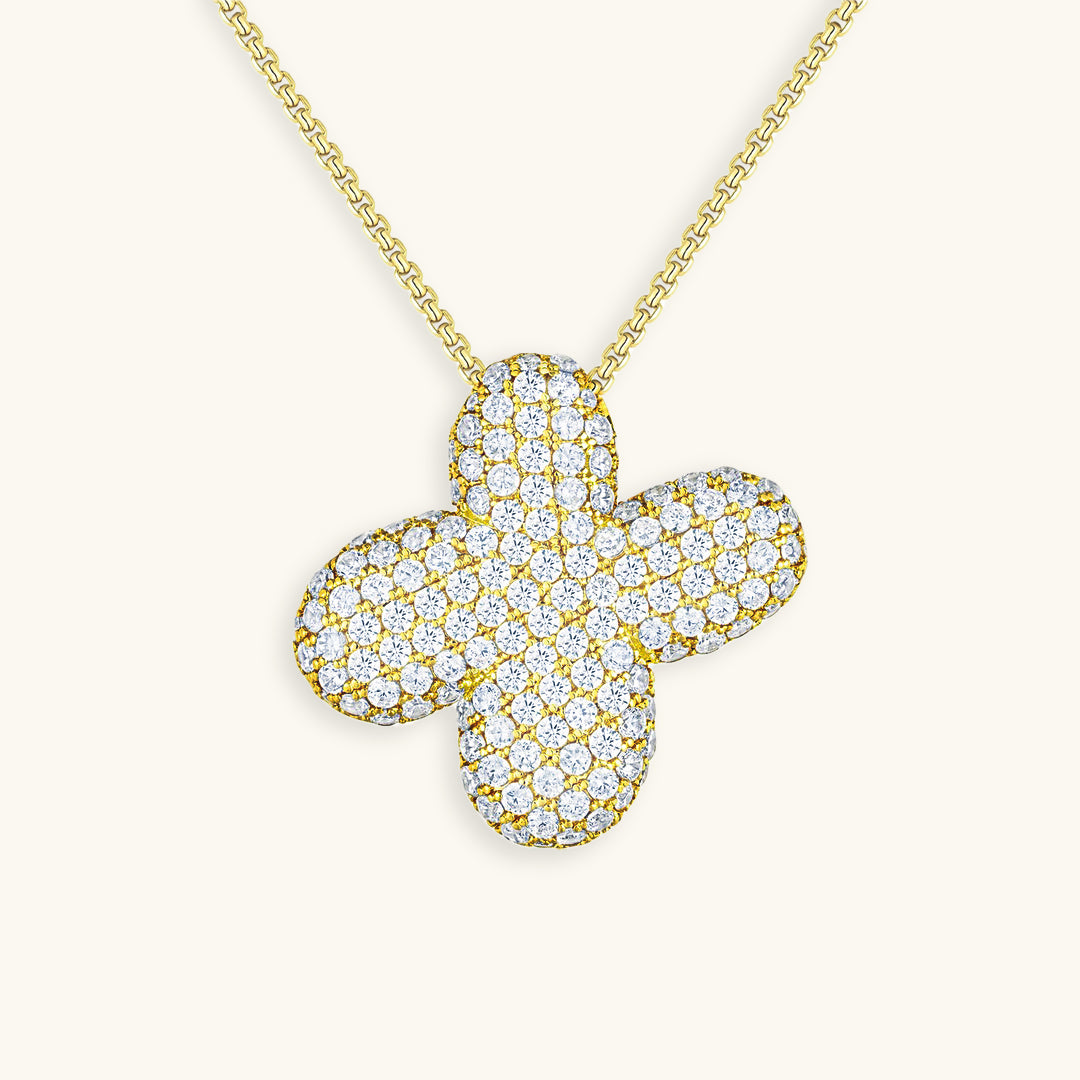 Diamond Necklace with Initials - Bubble Design