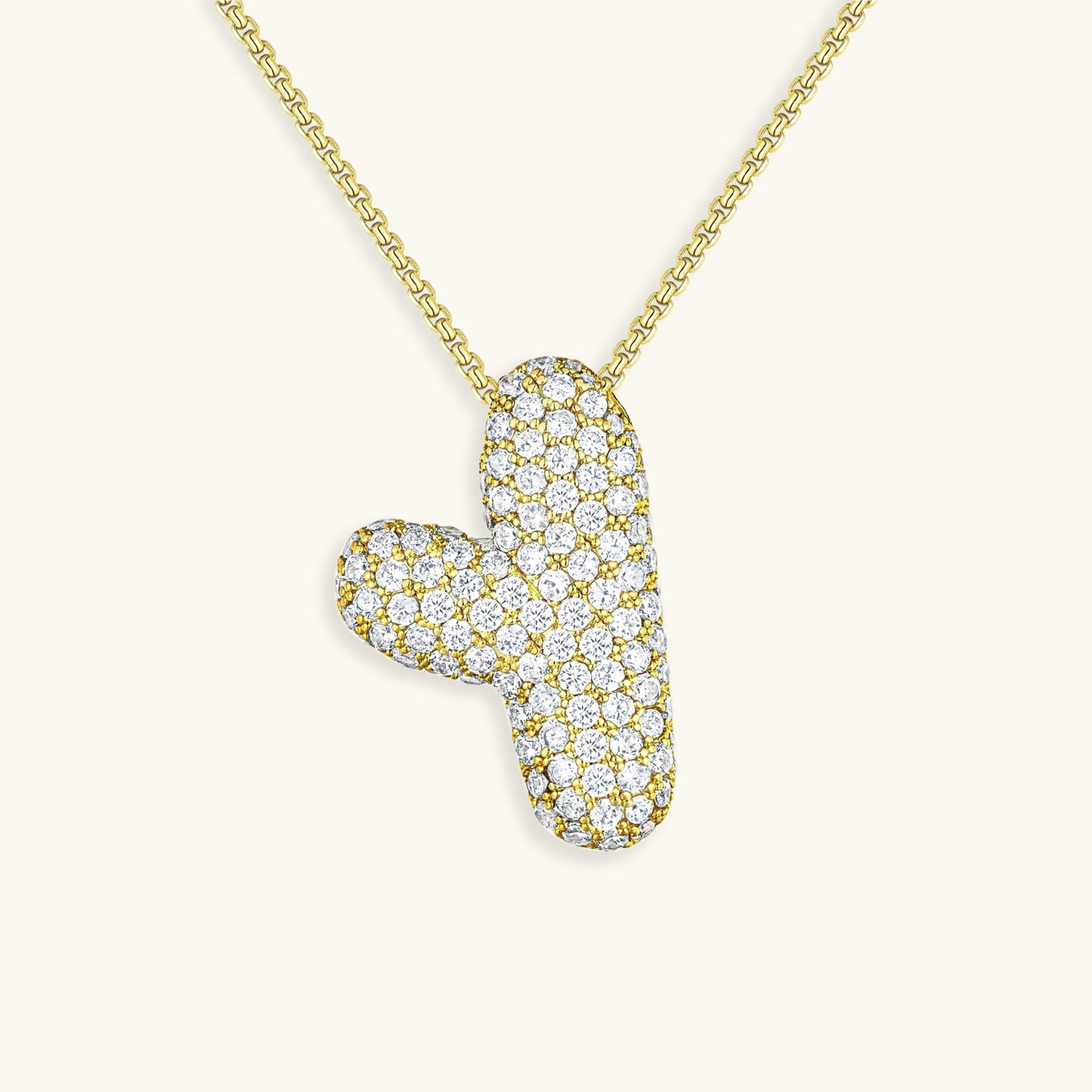 Diamond Necklace with Initials - Bubble Design