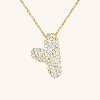 Diamond Necklace with Initials - Bubble Design