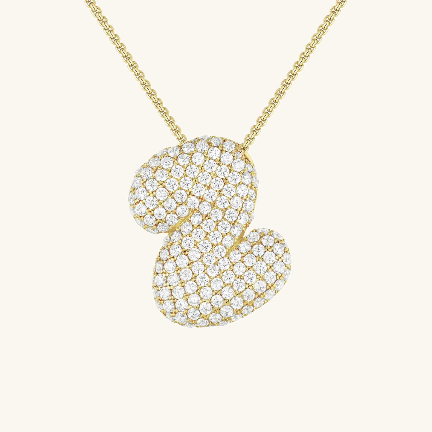 Diamond Necklace with Initials - Bubble Design