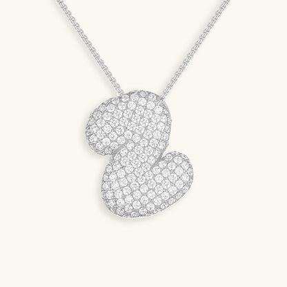 Diamond Necklace with Initials - Bubble Design