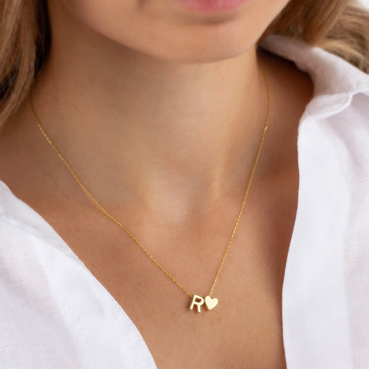 Personalized Heart Necklace with Initials