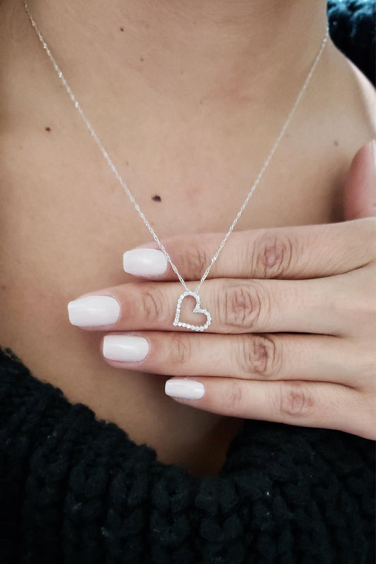 Silver Open Heart Necklace