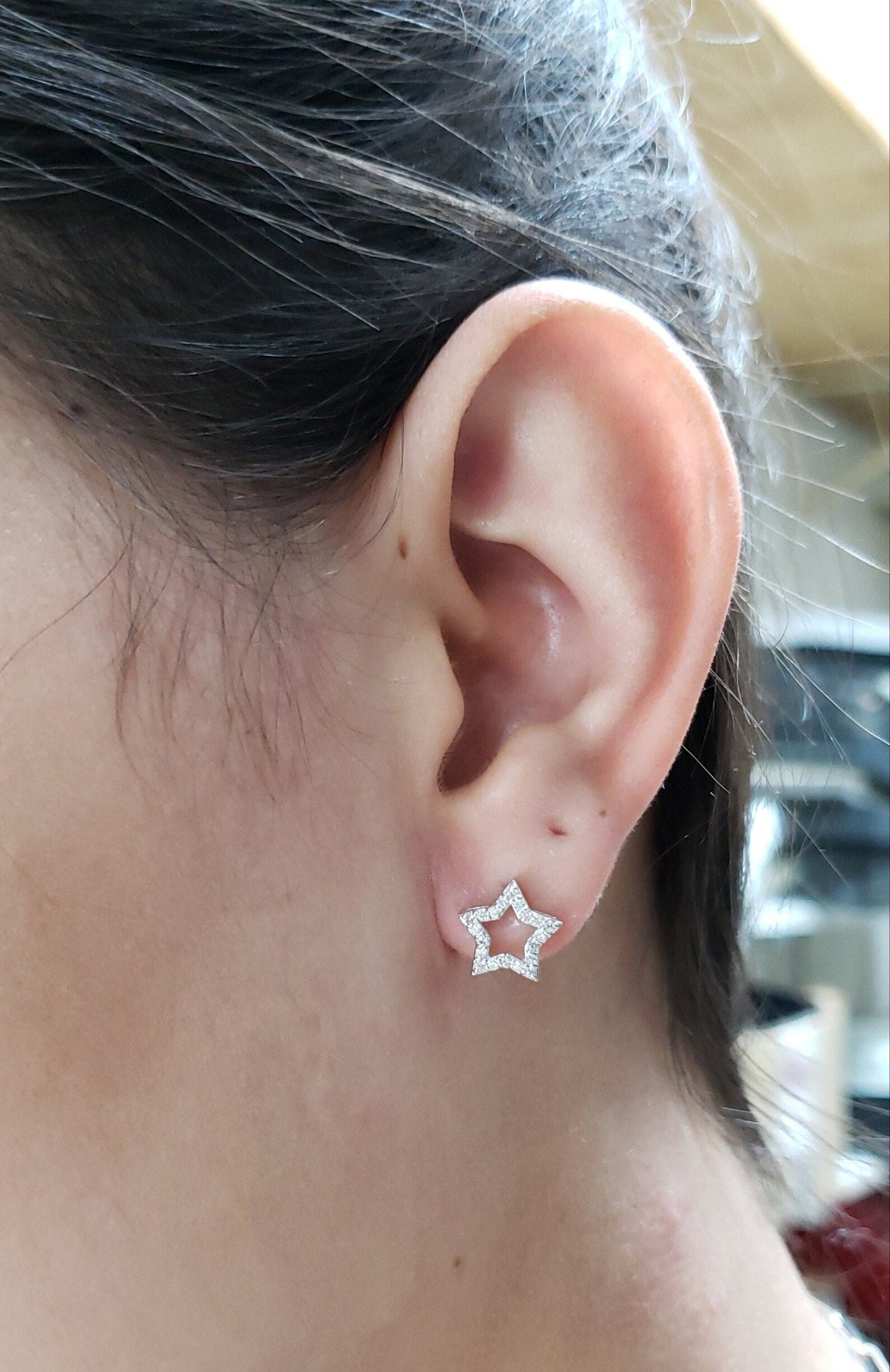 Open Star Stud Earrings