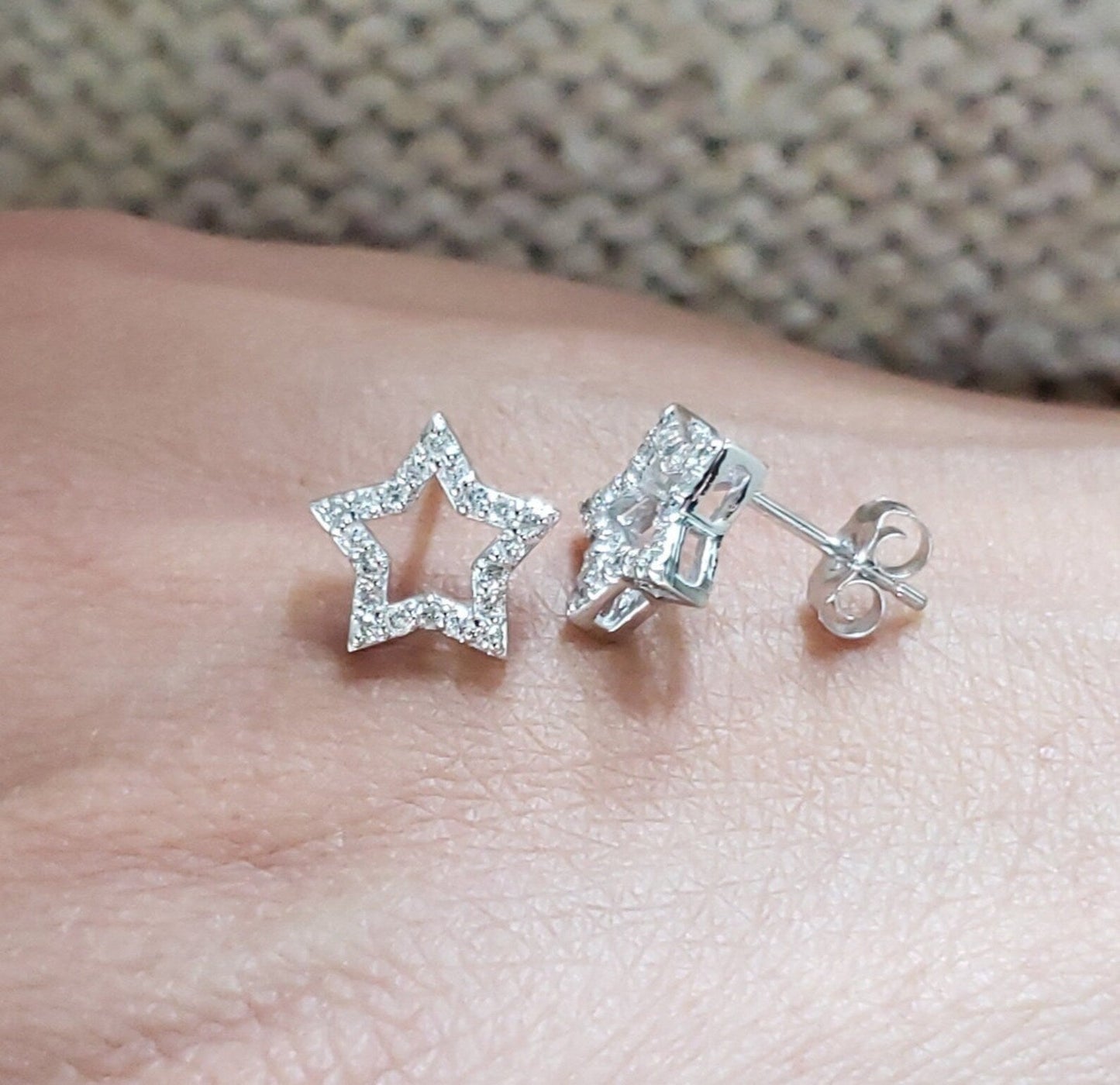 Open Star Stud Earrings