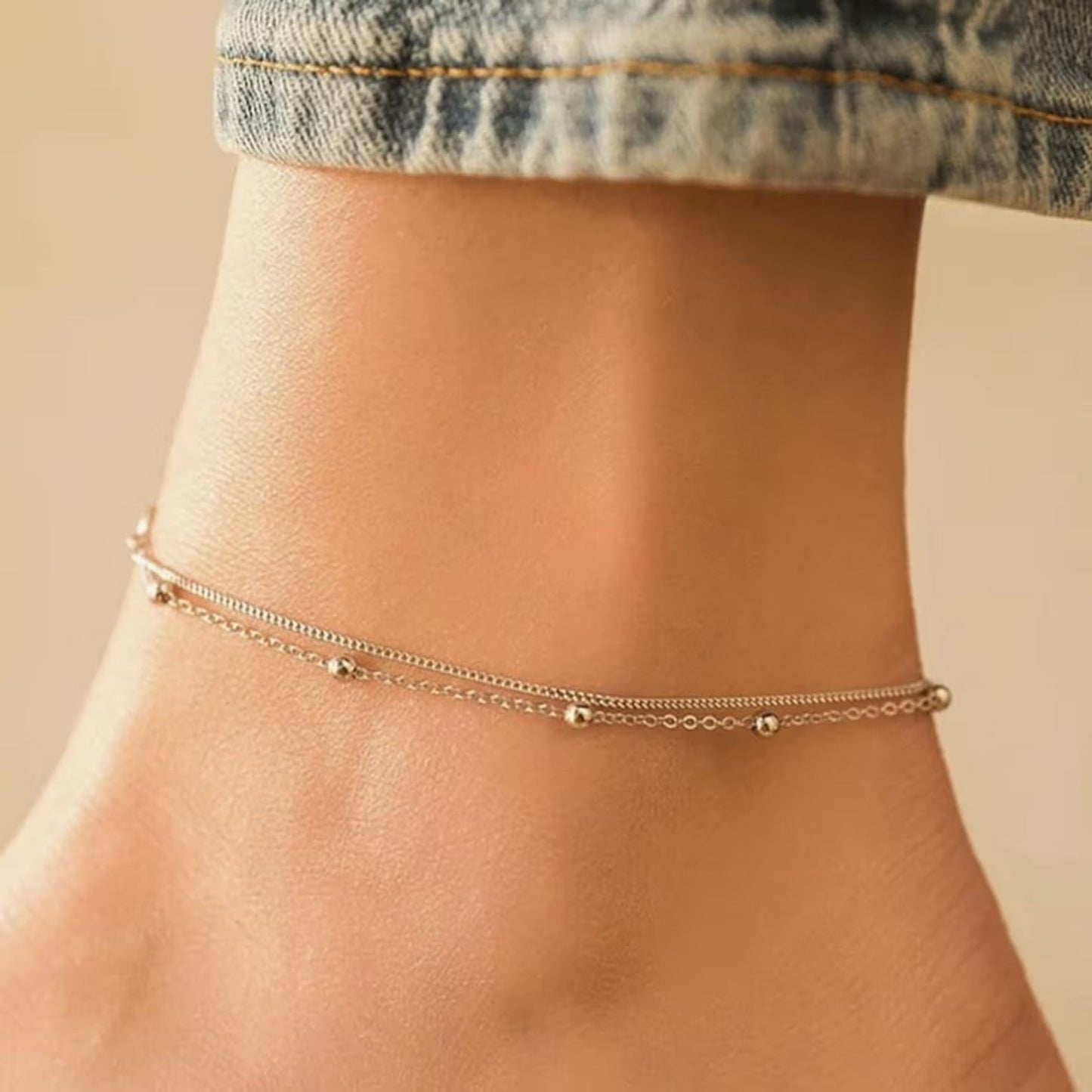 Silver 2-Style Anklets